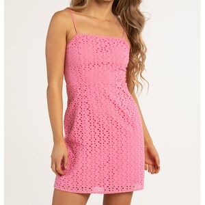 RSQ pink eyelet mini dress